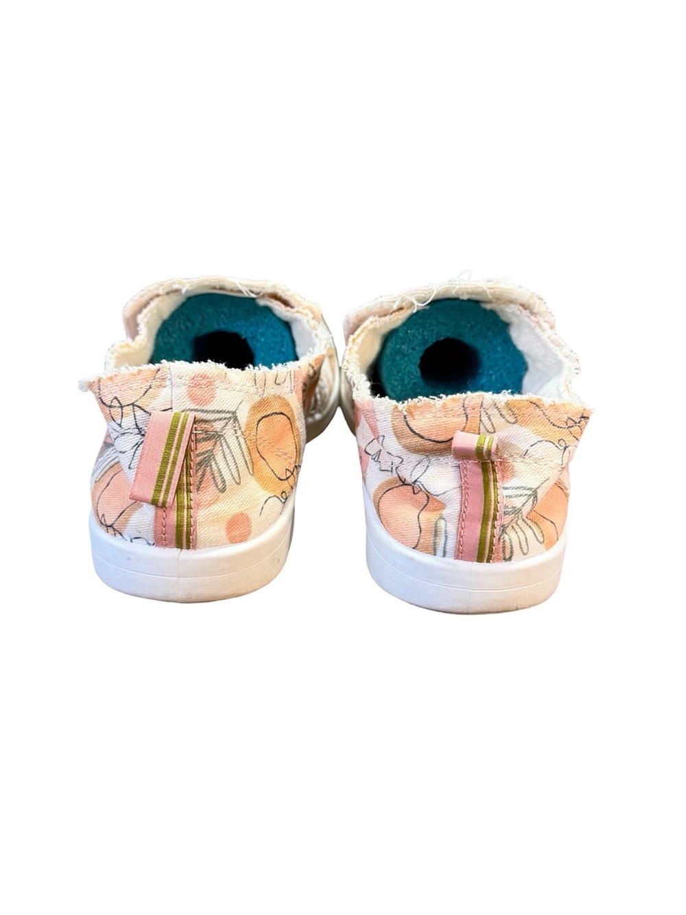 Vionic Malibu Canvas Slip-On Sneaker Peach Floral Botanical Print Women’s Size 8 - Picture 2 of 8